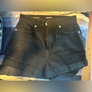 Black jean shorts